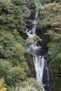 Waterfall, Mynach Falls, cascade, trees. In Autumn or Fall. Royalty Free Stock Photo